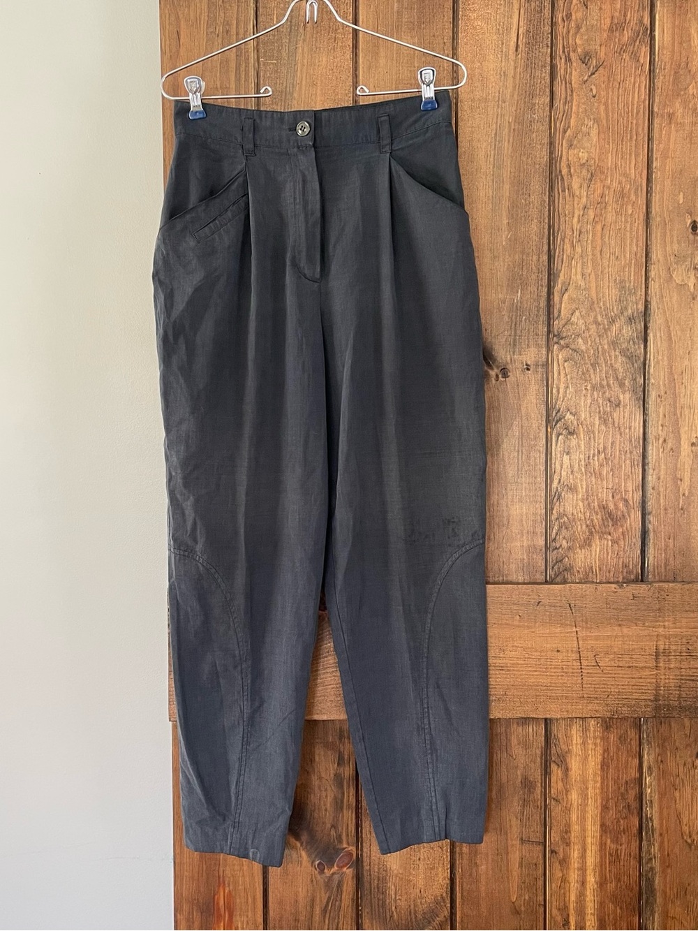 Vintage 1990's Catalina Cotton Safari Tropical Patch Barrel Taper Pants 4 Small